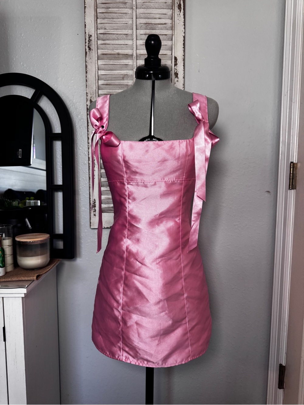 Current Mood Pink Satin Dress